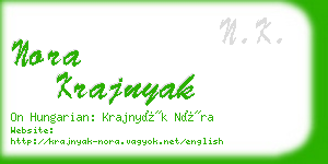 nora krajnyak business card